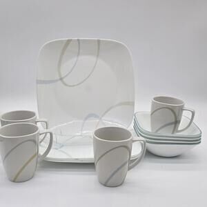 Corelle Sand And Sky Dinnerware by Corning 12 Piece Set 2010's